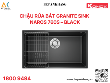 Chậu rửa bát Konox Granite Sink Naros 760S – Black